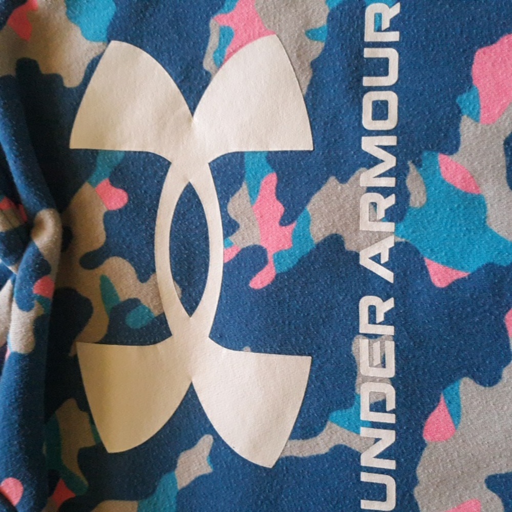 Under Armour Blue Camo Hoodie with Pink and White - Picture 6 of 7